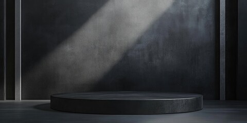 Leinwandbilder - Elegant Dark Fashion Studio Background with Spotlight and Empty Space for Text in Presentations