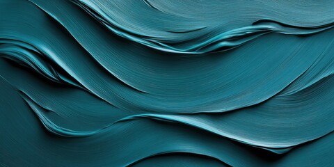Fototapete - Sophisticated Deep Teal Textured Background Design with Smooth Waves and Ample Copy Space for Branding and Marketing Purposes
