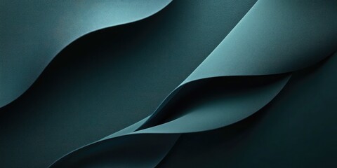 Leinwandbilder - Sophisticated Deep Teal Textured Background with Fluid Waves and Generous Copy Space for Elegant Branding and Design Elements