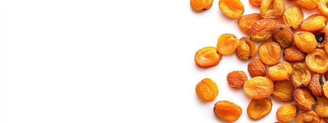 Leinwandbilder - Dried Apricots Isolated on White Background with Space for Text and Food Marketing Use
