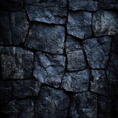 Fototapete - Bold black grunge stone texture background with dramatic highlights ideal for urban design projects and creative text placements.
