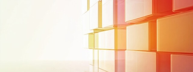 Leinwandbilder - Modern Abstract Background with Colorful Cubes Ideal for Business Presentations and Creative Copy Space for Text and Graphics