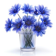 Poster - Vibrant blue flowers in vase