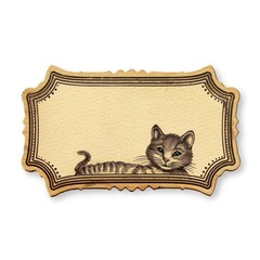 Wall Mural - A cat shape ticket paper accessories accessory.