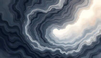 Wall Mural - Abstract swirling pattern of dark blue and grey with a light center creates a fluid design