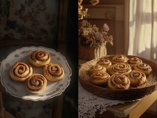 Wall Mural - Cinnamon Buns and Plate