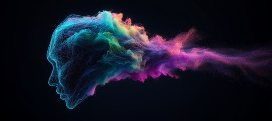 Aufkleber - Quantum computer technologies and quantum explosion concepts are highlighted in this futuristic design of a blue circuit board background with a textured, wave-like pattern