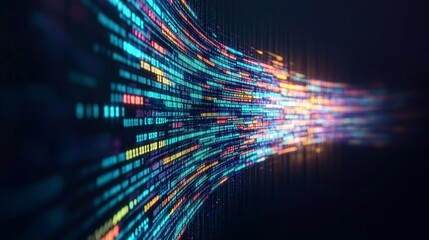 Leinwandbilder - Visual representation of big data technology and data science. Data flow concept. Analyzing and querying complex data. Neural networks for stock market analysis. Methods of data mining. Business