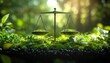 © Itsaree  - Environmental sustainability theme featuring scales balancing Earth and nature