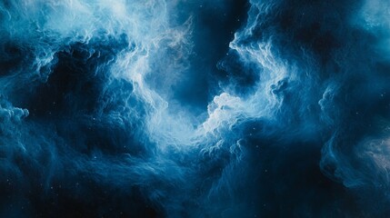 Fototapete - A deep blue abstract background with subtle gradient and texture, with light highlights adding a mysterious, cosmic effect