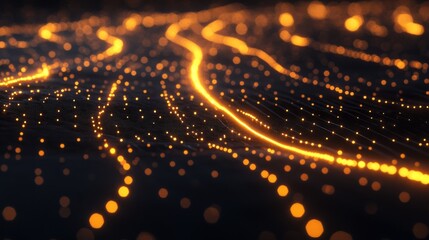 Poster - A digital chart with a glowing golden line representing gold price trends, set against a dark background with subtle financial grid lines