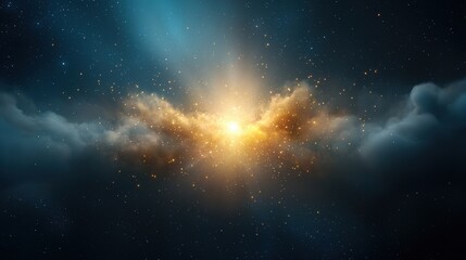 Wall Mural - Cosmic Explosion in Space with Twinkling Stars