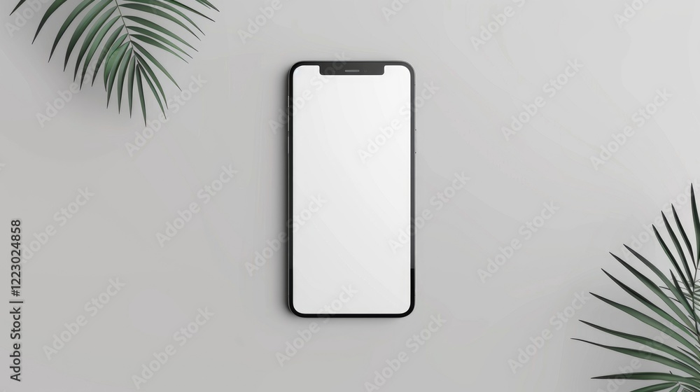 Smartphone with blank white screen for Infographic Global Business ...