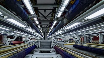 Aufkleber - Advanced textile manufacturing process in a modern factory during daytime hours