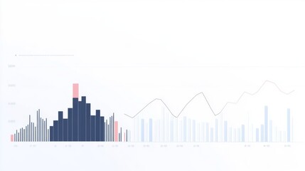 Poster - A modern combination chart displaying both line and bar graphs for comprehensive financial analysis, arranged on a clean white background for clarity