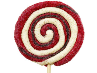 Wall Mural - Isolated Red and White Striped Lollipop