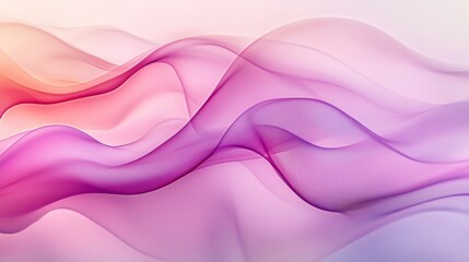Leinwandbilder - A soothing abstract image of soft, wavy lines in gradient shades of pink and lavender, flowing seamlessly across a light background for a calming effect