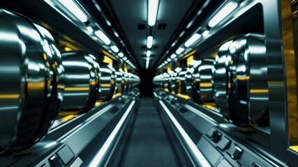 Poster - Exploring a futuristic transport system with glowing interfaces and intricate designs in a high-tech setting