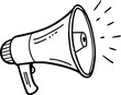 © inspiring  - Hand Drawn Megaphone Vector Illustration for Communication and Announcement Design