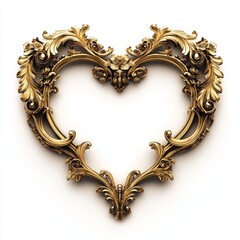 Wall Mural - A transparent background featuring a gold heart frame