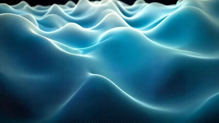Poster - A captivating close-up of a blue, abstract, 3D wavy surface with interconnected grid lines, showcasing depth and texture. The play of light and shadows highlights the dynamic waves, creating a sense