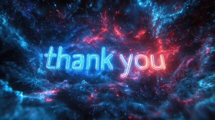 illuminated text glows against cosmic background, creating vibra