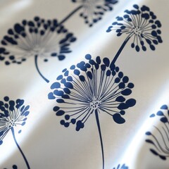 Wall Mural - Blue and White Fabric Close Up