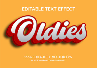 Wall Mural - oldies vector text effect with modern style design