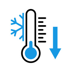 Wall Mural - thermometer temperature down icon