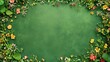 © MK - Green background with flower border