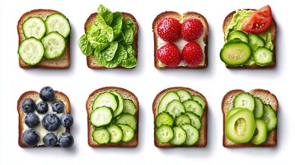 Poster - Artisan Avocado Toast with Seasonal Vegetables and Fruits Display