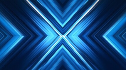 Wall Mural - abstract blue geometric shapes with digital connections, futuristic technology background representi
