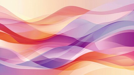 Canvas Print - Abstract wave patterns in vibrant colors of pink, orange, and purple create a soothing and dynamic visual experience ideal for creative projects