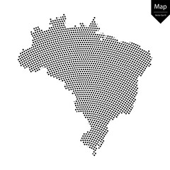 Wall Mural - Abstract image Brazil map from point Black on a white background. Vector illustration eps 10.	
