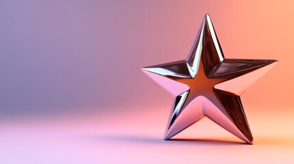 Wall Mural - shimmering star sculpture glows with warm colors. an abstract representation of brilliance and creat