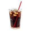 © Iswanto - Iced coffee drink, glass, ice cubes, straw, white background, refreshment