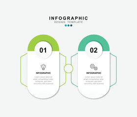 Aufkleber - Vector Infographic label design template with icons and 2 options or steps. for your business data. Vector Illustration.