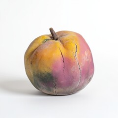 Canvas Print - Cracked apple, studio shot, white background, decay. Food waste concept