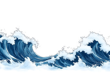 Wall Mural - sea wave png border, transparent background
