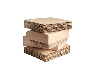 Wall Mural - Isolated Stack of Open Cardboard Boxes