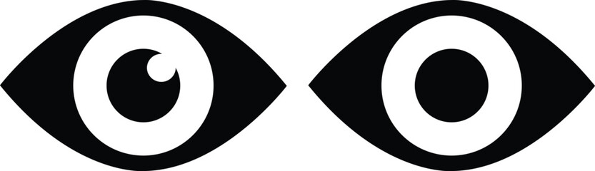 Wall Mural - eye icon in flat set. eyesight symbol vector for apps or website. retina, cornea scan eye icons. sim