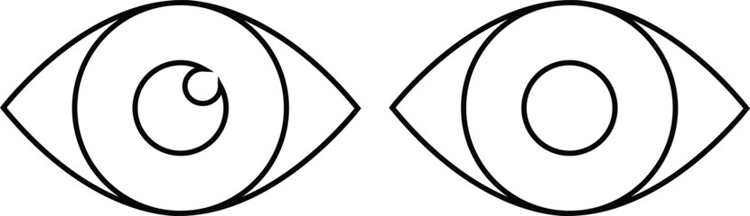 Wall Mural - eye icon in line set. eyesight symbol vector for apps or website. retina, cornea scan eye icons. sim