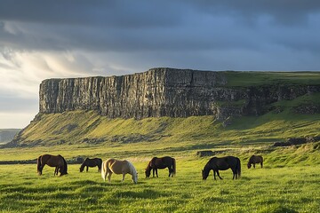 horses in the field