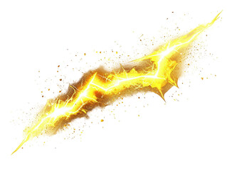 Wall Mural - Isolated golden lightning strike effect