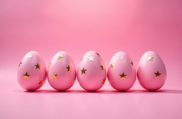 Wall Mural - Easter eggs on a pink background . A religious holiday. Colored eggs. Copy space