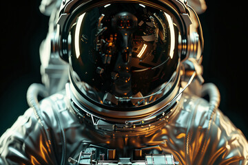 Wall Mural - image of man in a protective spacesuit made generative ai