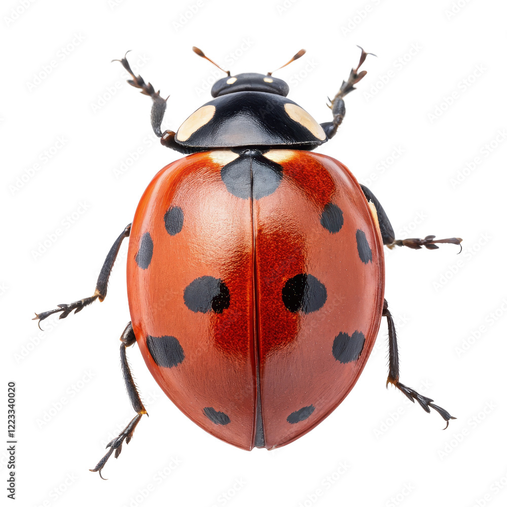 High-Resolution Ladybug Dorsal View, Isolated on Transparent Background ...