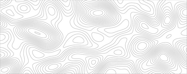 Fototapete - Topographic map background concept, Monochrome abstract white topographic background. Vector contour topographic map. Cartography texture abstract banner use.