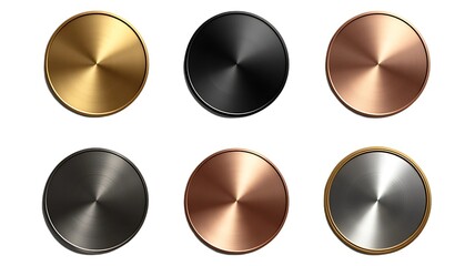 set of buttons with reflection