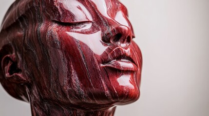 Wall Mural - Red marble head sculpture